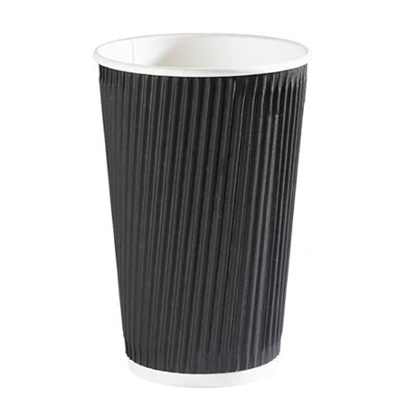Dispo - 16oz Black Ripple Wrap Paper Coffee Cup - Life Cleaning & Hygiene Supplies - 50010