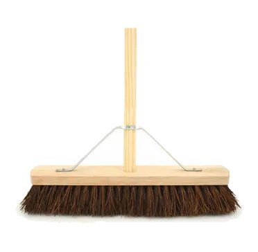 Ramon Hygiene - 18" Bassine Stiff Broom, Handle & Metal Stay - Life Cleaning & Hygiene Supplies - BBC18.5COM