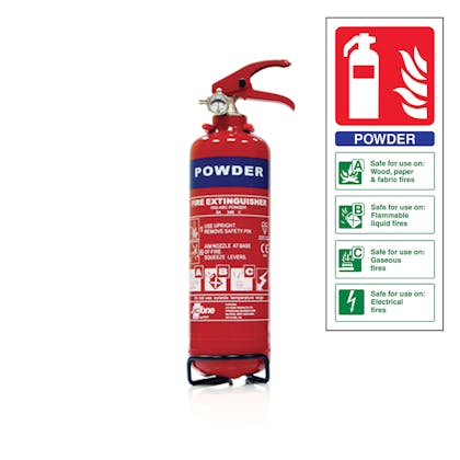 Life Cleaning & Hygiene Supplies - 1kg Powder Fire Extinguisher - Life Cleaning & Hygiene Supplies - CSPEC038559
