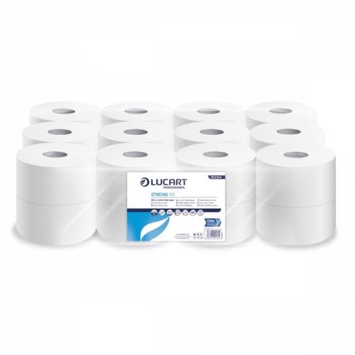 Lucart - 2 - Ply White Micro Jumbo Toilet Roll 24 x 125m - Life Cleaning & Hygiene Supplies - 812316