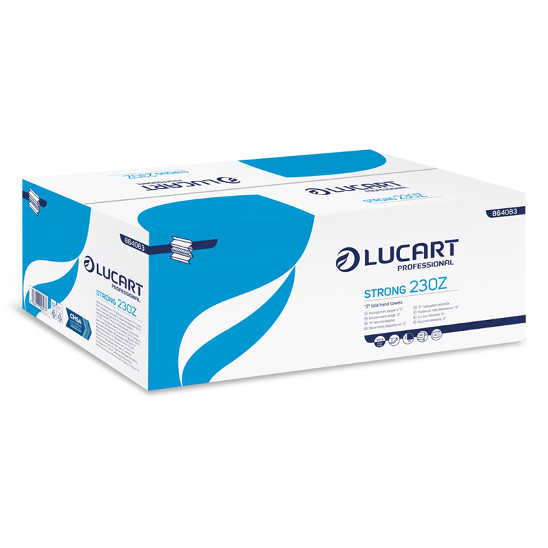 Lucart - 2 Ply White Pure Z Fold Hand Towels 150 x 20 - Life Cleaning & Hygiene Supplies - 864083