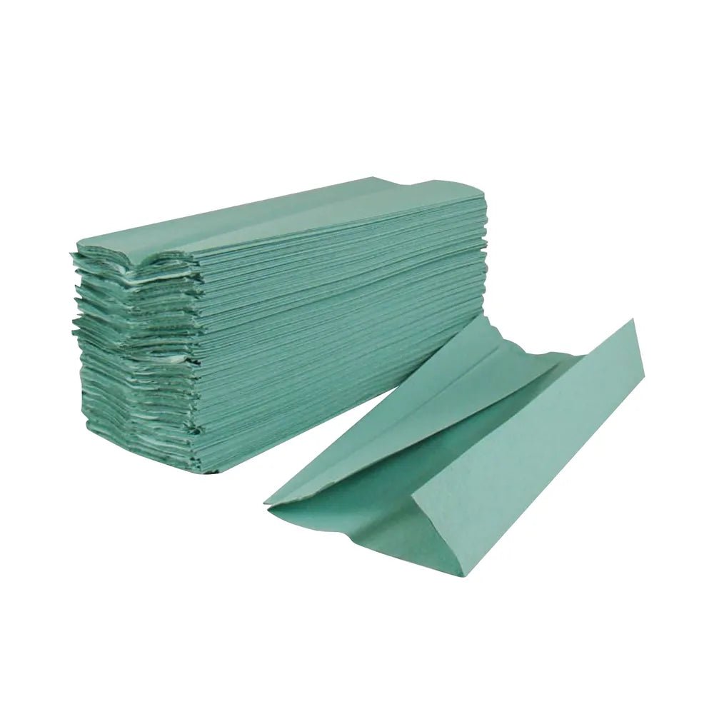 2Work - 2Work C - Fold Hand Towels 1 - Ply Green (Pack of 2880) - Life Cleaning & Hygiene Supplies - KF03801