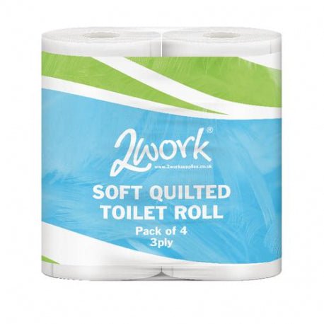 2Work - 2Work Luxury Quilted Toilet Roll 3 Ply 170 Sheets - 40 Pack - Life Cleaning & Hygiene Supplies - JAN03091