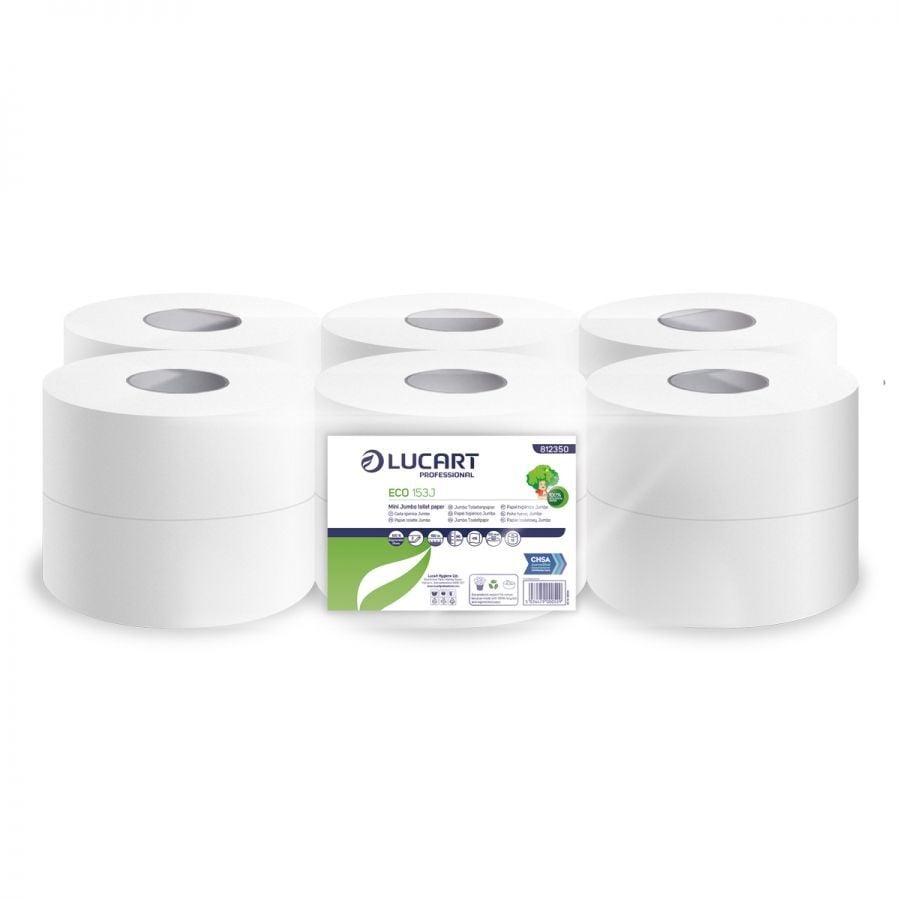 Life Cleaning & Hygiene Supplies - 3" Core Mini Jumbo Toilet Roll 2 Ply White 12 x 150m - Life Cleaning & Hygiene Supplies - JWH153