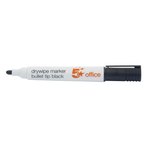 5 Star - 5 Star Office Drywipe Marker Xylene/Toluene - free Bullet Tip 3mm Line Black - Life Cleaning & Hygiene Supplies - 296123