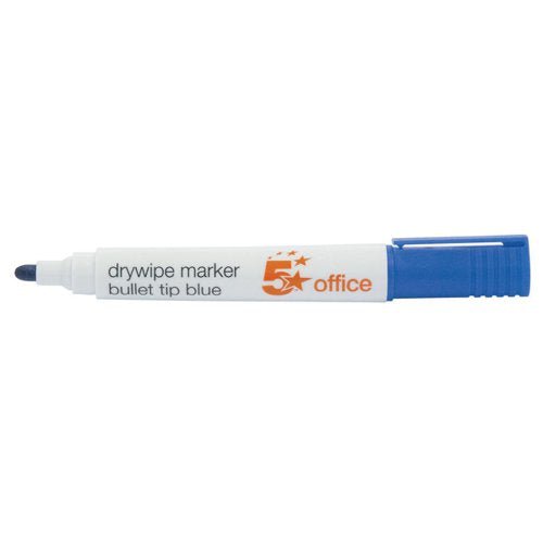5 Star - 5 Star Office Drywipe Marker Xylene/Toluene - free Bullet Tip 3mm Line Blue - Life Cleaning & Hygiene Supplies - 296115