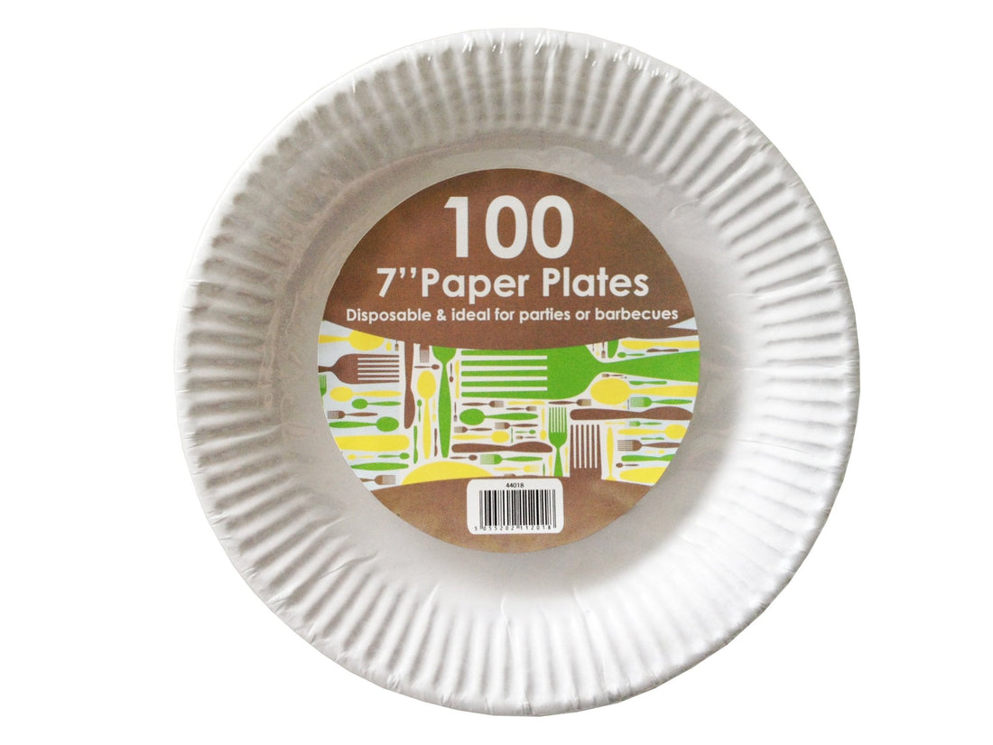 Dispo - 7" White Paper Plates - Life Cleaning & Hygiene Supplies - 44018C