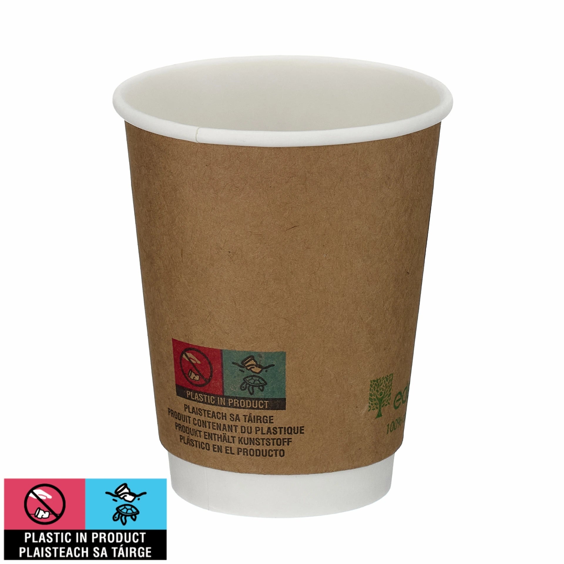 Edenware - 8oz Kraft Double Wall Hot Cup (PLA Lined) - Life Cleaning & Hygiene Supplies - B04012