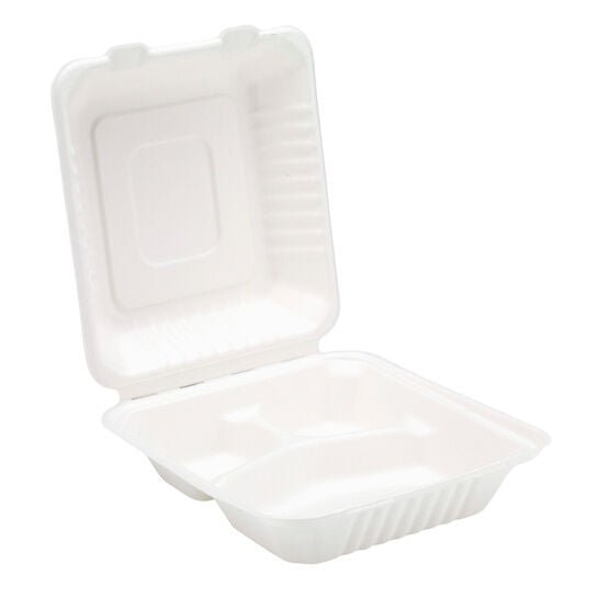 Dispo - 9" Bagasse 3 Compartment Meal Box - Life Cleaning & Hygiene Supplies - 91013