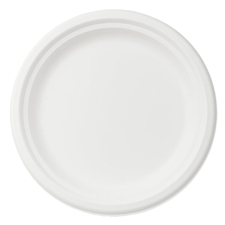 Bagasse - 9" Bagasse Plate Round White - 1 x 125 - Life Cleaning & Hygiene Supplies - GPBPR9