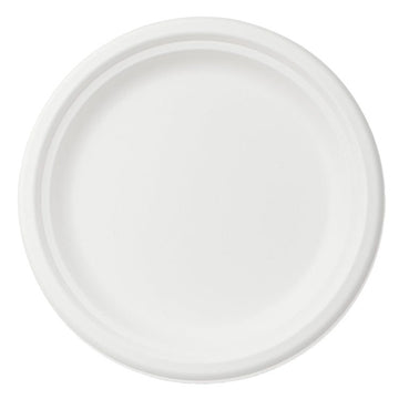 Bagasse - 9" Bagasse Plate Round White - 1 x 125 - Life Cleaning & Hygiene Supplies - GPBPR9