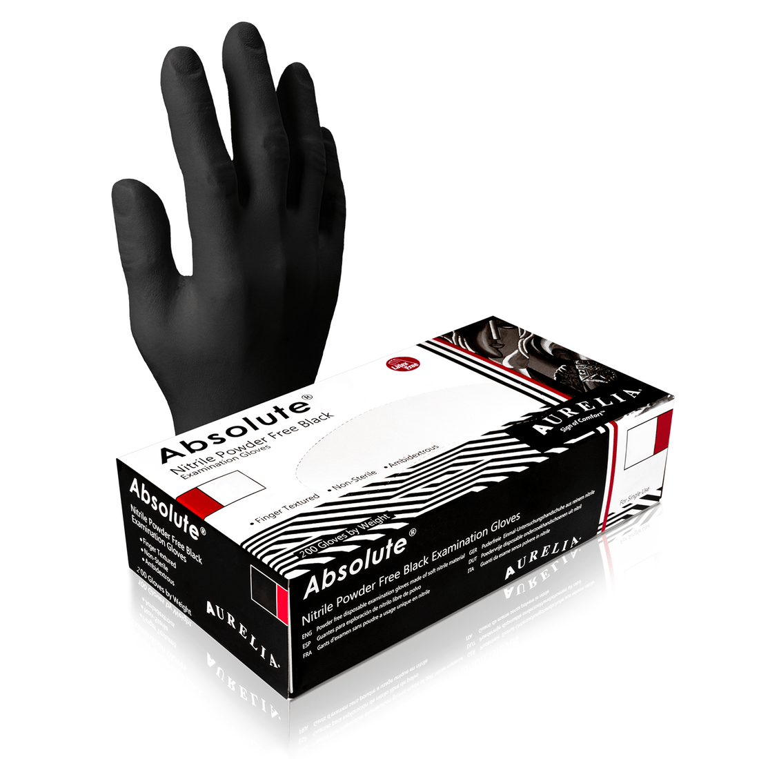 Aurelia - Absolute Nitrile Examination Gloves Black Large - Life Cleaning & Hygiene Supplies - 9899A8