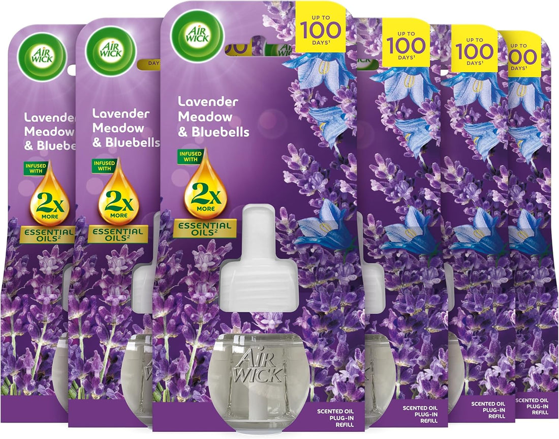 Air Wick - Air Wick Liquid Electric Plug Diffuser + 4 Refills 19ml Purple Lavender Meadow (Pack of 5) - Life Cleaning & Hygiene Supplies - RK78689