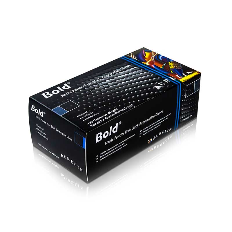 Aurelia - Aurelia Bold Medical Grade Black Nitrile Gloves - Life Cleaning & Hygiene Supplies - M - 73997