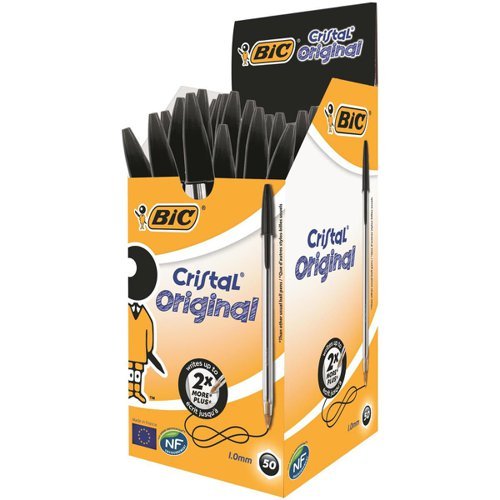 BIC - Bic Cristal Ballpoint Pen 1.0mm Tip 0.32mm Line - Life Cleaning & Hygiene Supplies - Black - 68632BC