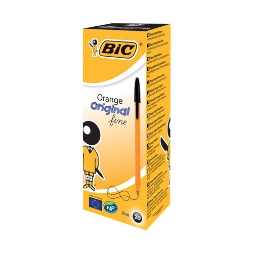 BIC - Bic Orange Ballpoint Pen 0.8mm Tip 0.30mm Line - Life Cleaning & Hygiene Supplies - Black - 68688BC