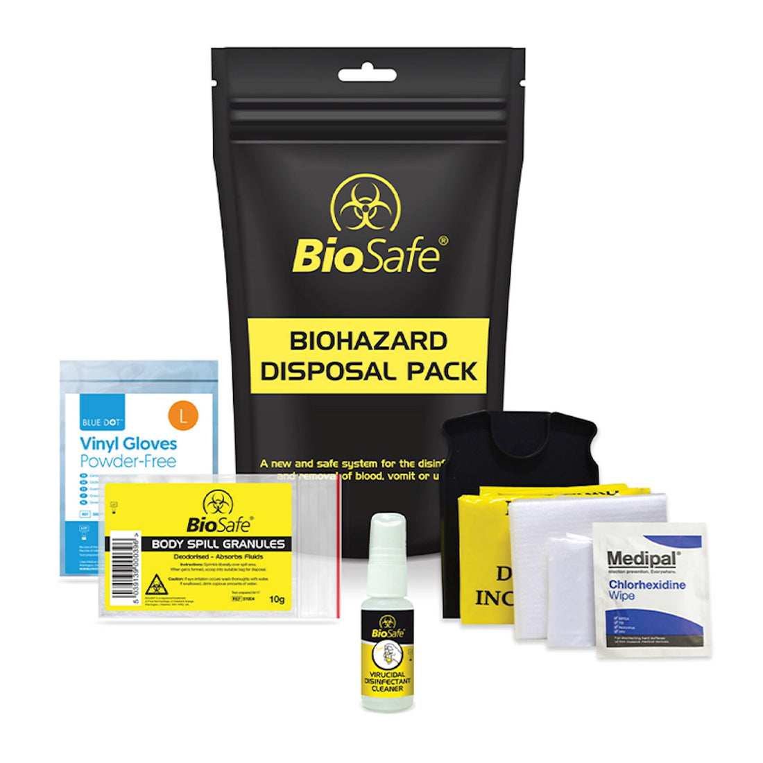 Biosafe - BioSafe Standard Body Fluid Clean - up Pack (EACH) - Life Cleaning & Hygiene Supplies - 1011004
