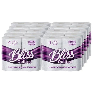 Bliss - Bliss Toilet Rolls Luxury 3ply Quilted (Pack of 40) - Life Cleaning & Hygiene Supplies - BTQ3PLY4PK