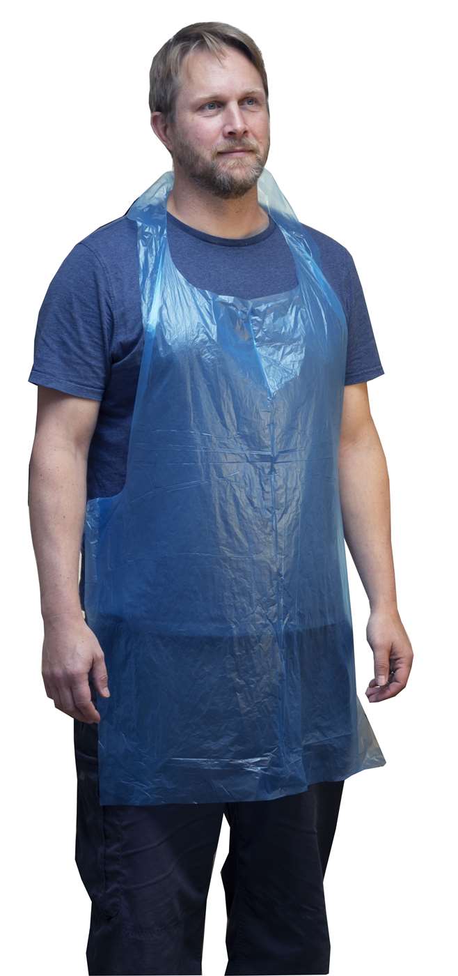 PRO - Blue Flat Pack Polythene Aprons - Life Cleaning & Hygiene Supplies - 7511