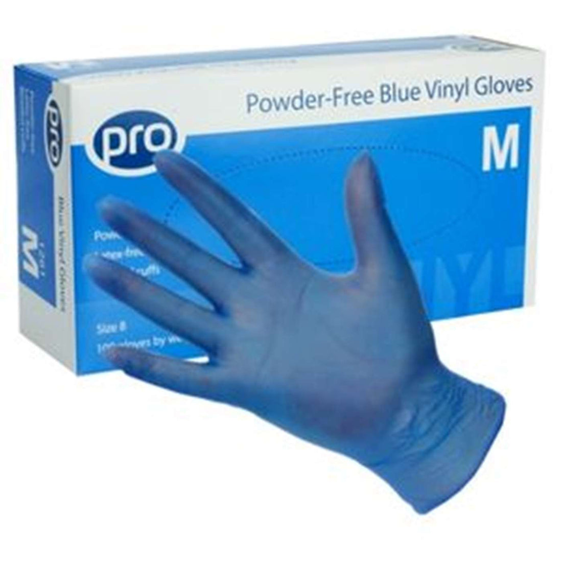 Pro - Blue Vinyl Powder Free Gloves - Life Cleaning & Hygiene Supplies - S - 1260