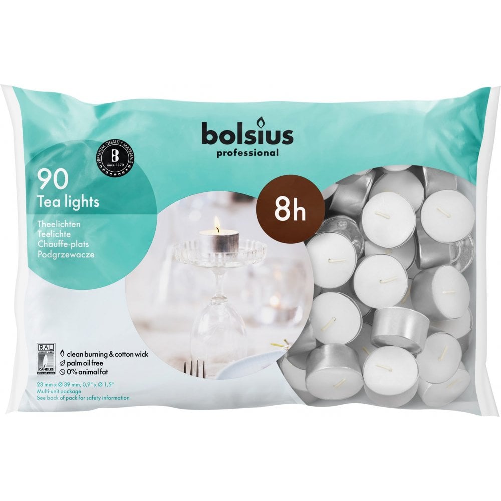 Bolsius - Bolsius 8 Hour White Tealights - Life Cleaning & Hygiene Supplies - 10343051990