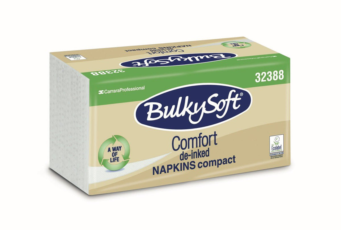BulkySoft - Bulkysoft Comfort Napkins Compact 1/4 Fold 1 Ply White 30 x 30 - Life Cleaning & Hygiene Supplies - 32388