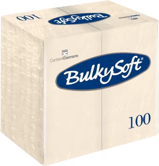 BulkySoft - BulkySoft® Dinner Napkin 40 x 40 1/8 Fold - Cream - Life Cleaning & Hygiene Supplies - 32088