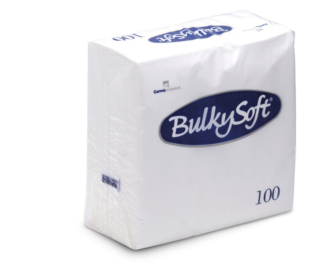 BulkySoft - BulkySoft Dinner Napkins 1/4 Fold 2 Ply White 40 x 40 - Life Cleaning & Hygiene Supplies - 32990