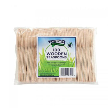 Robinson Young - Caterpack Enviro Wooden Teaspoons (100 Pack) - Life Cleaning & Hygiene Supplies - RY15070