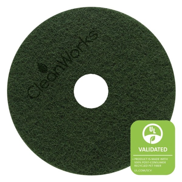 Cleanworks - CleanWorks ProEco Scrubbing Floor Pad Green 17" - Life Cleaning & Hygiene Supplies - CW4018