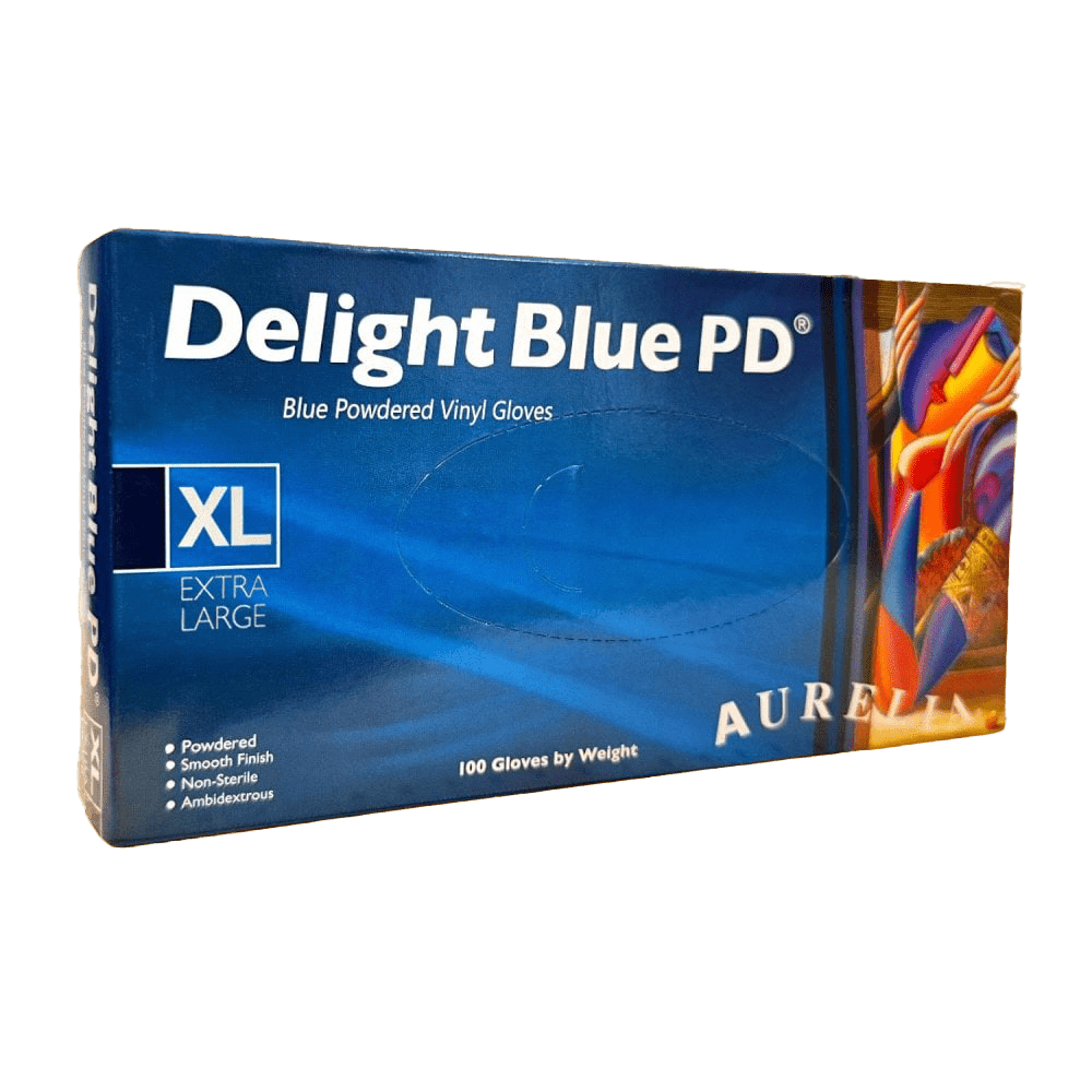 Aurelia - Delight Blue PF Vinyl Glove - Life Cleaning & Hygiene Supplies - XL - 38999