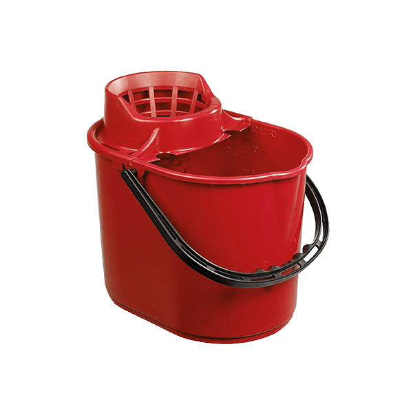 Ramon Hygiene - Deluxe Mop Bucket & Wringer | 12 Litre - Life Cleaning & Hygiene Supplies - Red - 5050R