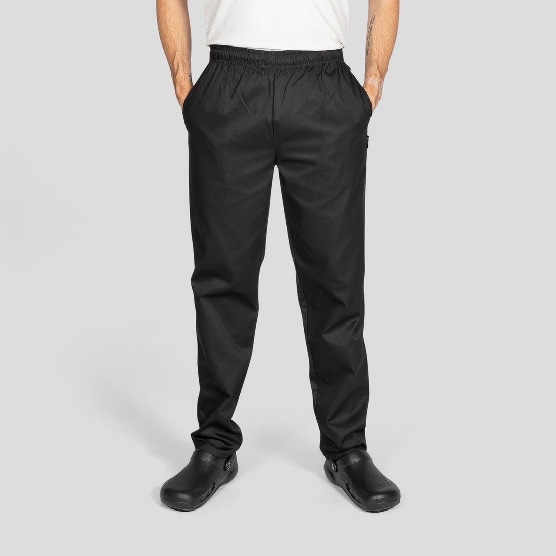 Denny's - Dennys Unisex Elasticated Chefs Trouser Black Medium (Red Tag) - Life Cleaning & Hygiene Supplies - DC18B/M