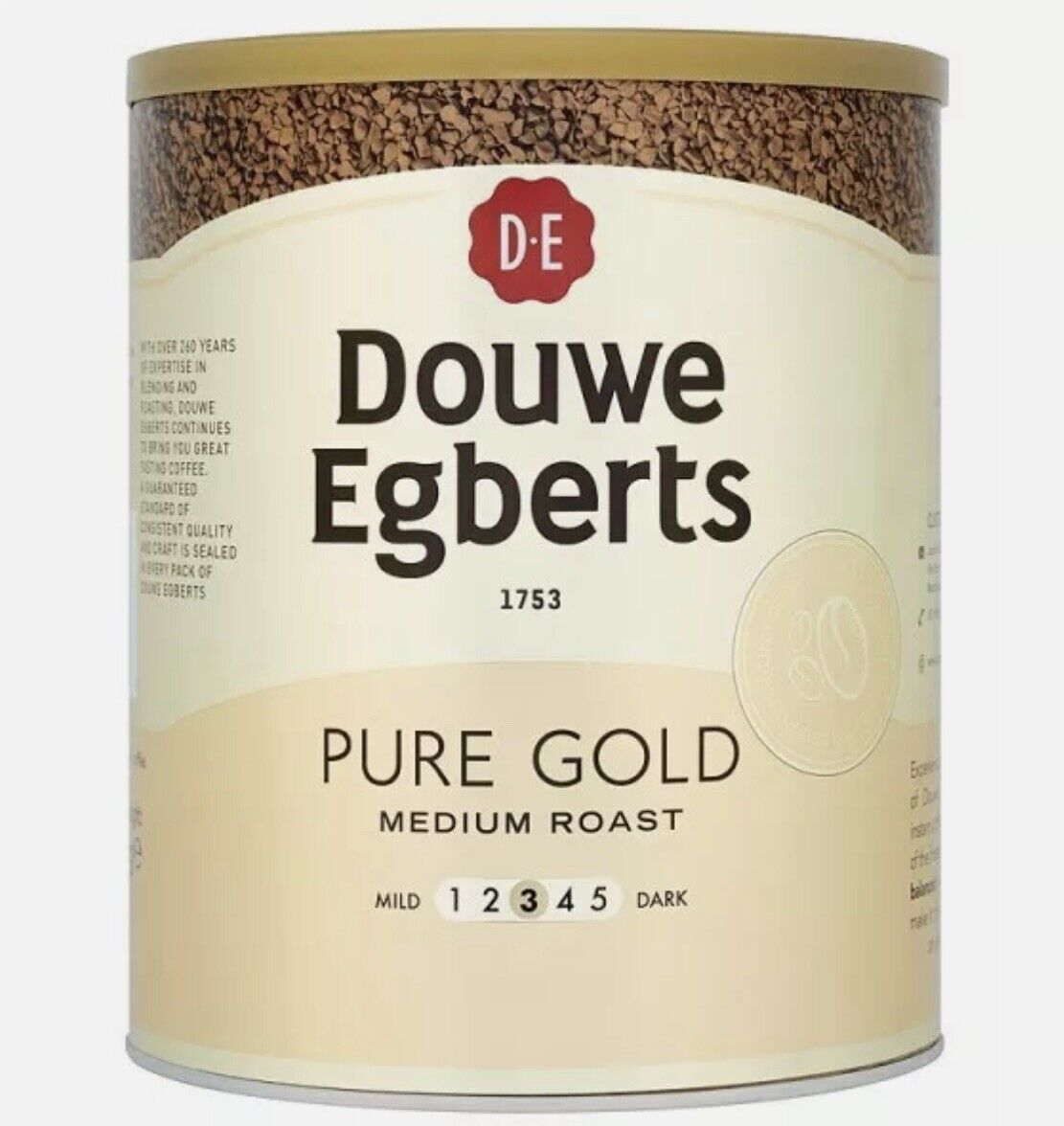Douwe Egberts - Douwe Egberts Pure Gold Instant Coffee Tin Medium Roast 750 g - Life Cleaning & Hygiene Supplies - 10019842