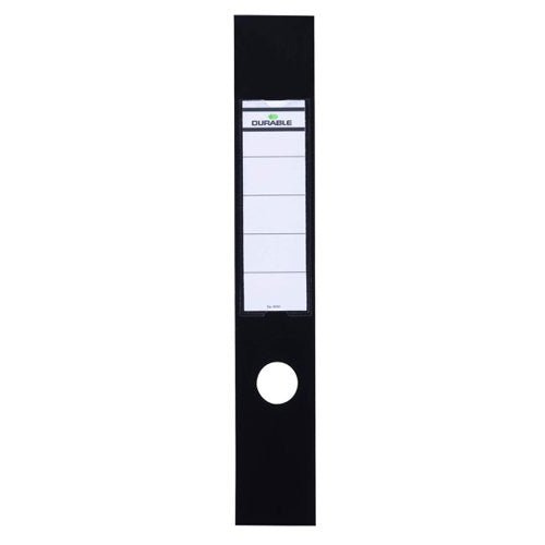 Durable - Durable Ordofix Lever Arch File Spine Label PVC 60x390mm Black - Life Cleaning & Hygiene Supplies - 11027DR