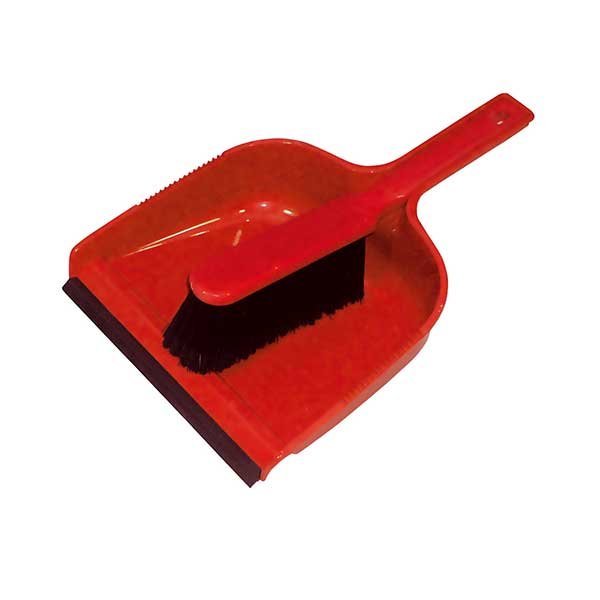 Ramon Hygiene - Dustpan & Soft brush Set - Life Cleaning & Hygiene Supplies - Red - 8599R