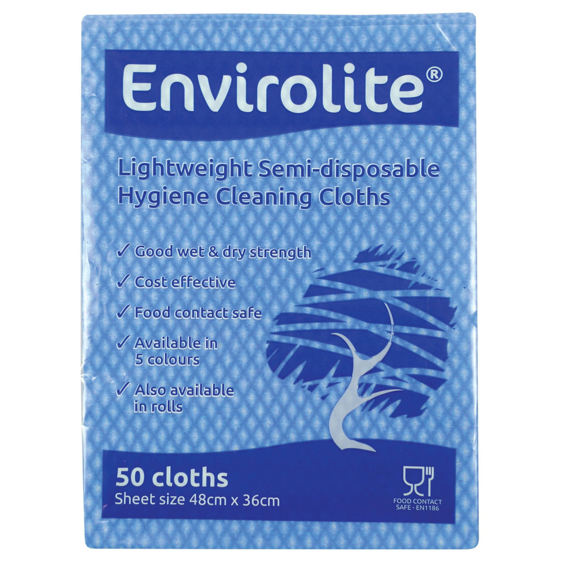 Envirolite - Envirolite Folded All Purpose Cloth - Life Cleaning & Hygiene Supplies - Blue - ELF500B
