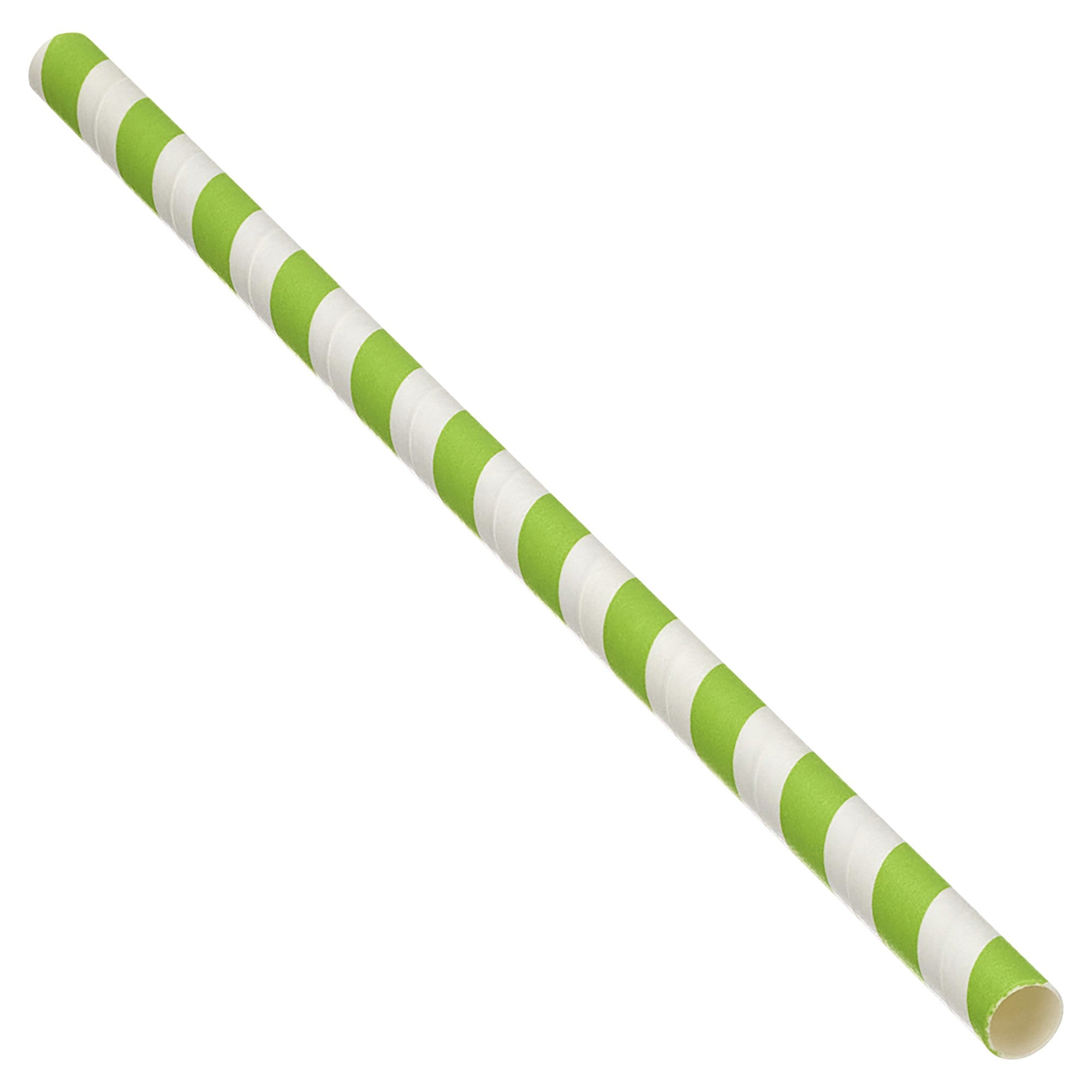 Edenware - Green Sripped Paper Smoothie Staws 8" - Life Cleaning & Hygiene Supplies - D22040 - 250