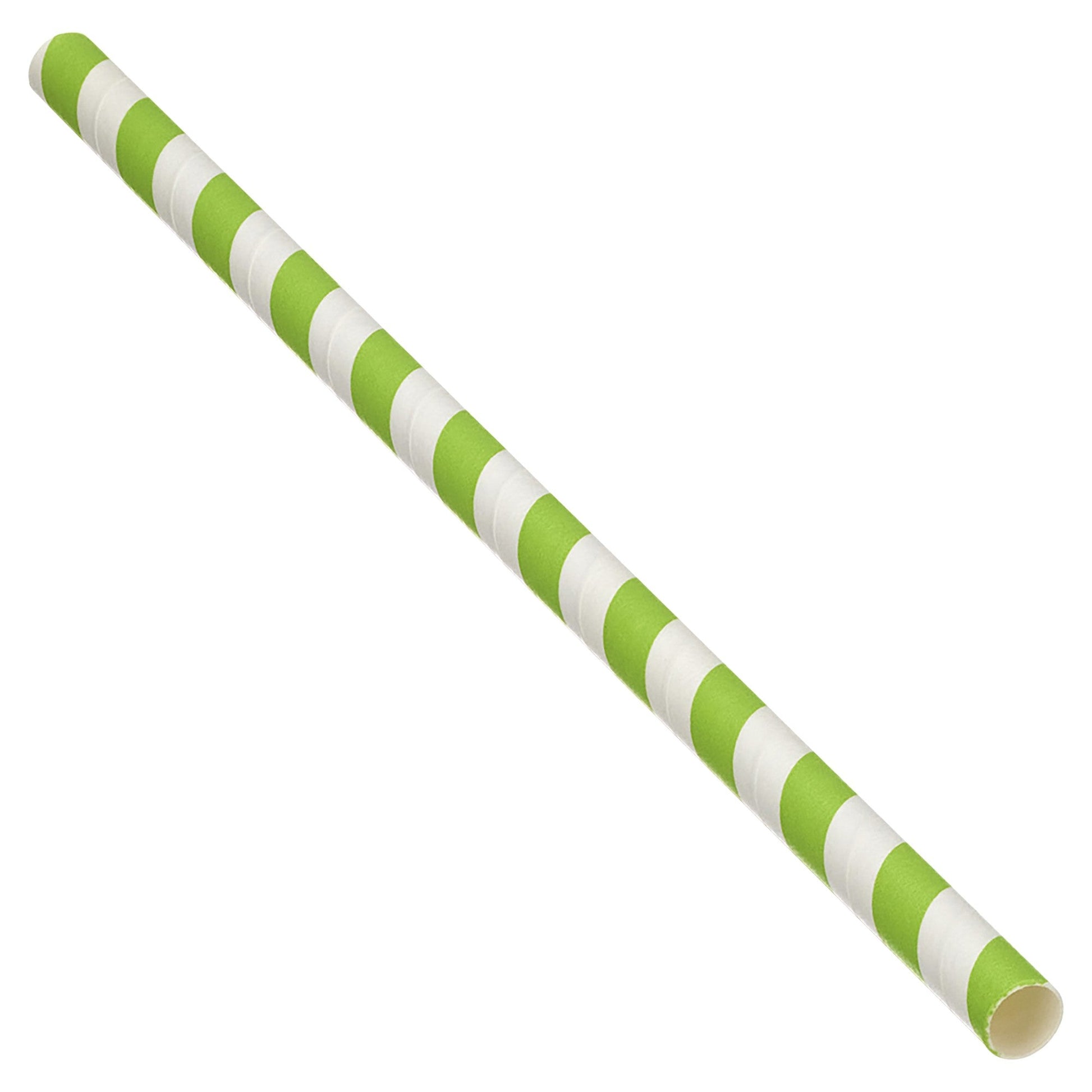 Edenware - Green Sripped Paper Smoothie Staws 8" - Life Cleaning & Hygiene Supplies - D22040 - 250