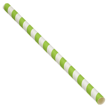 Edenware - Green Sripped Paper Smoothie Staws 8" - Life Cleaning & Hygiene Supplies - D22040 - 250