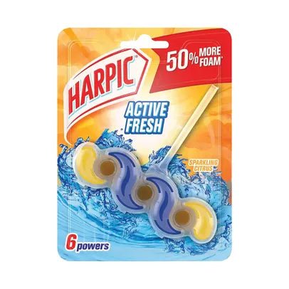 Harpic - Harpic Active Fresh Toilet Rim Block 6 Powers Sparkling Citrus 35g - Life Cleaning & Hygiene Supplies - 3129602