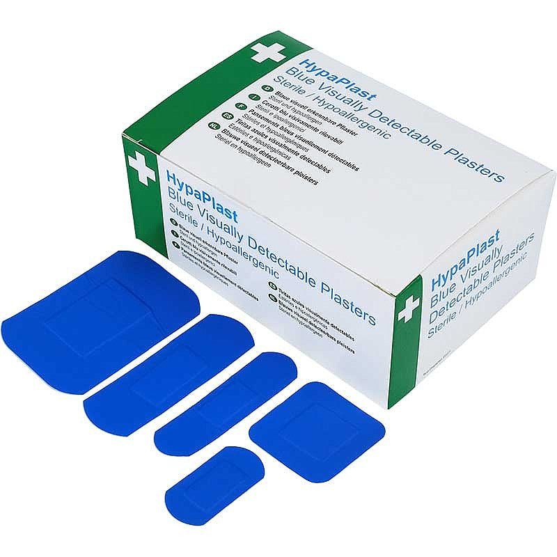 HypaPlast - HypaPlast Blue Metal Detectable Plasters Assorted Sizes - Life Cleaning & Hygiene Supplies - D7010