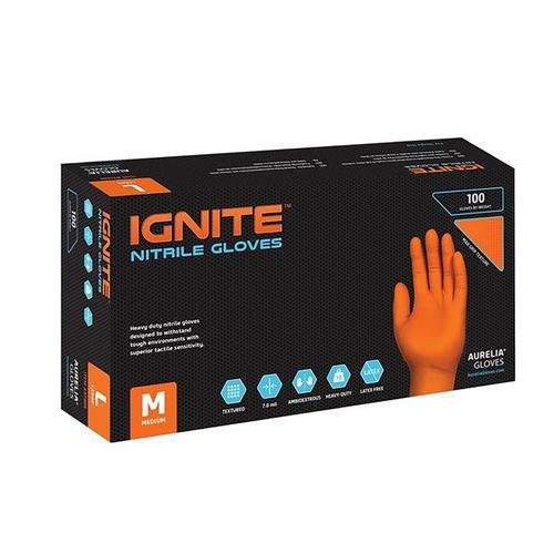 Aurelia - Ignite Premium Heavy Duty Orange Nitrile Glove - Life Cleaning & Hygiene Supplies - M - 97887