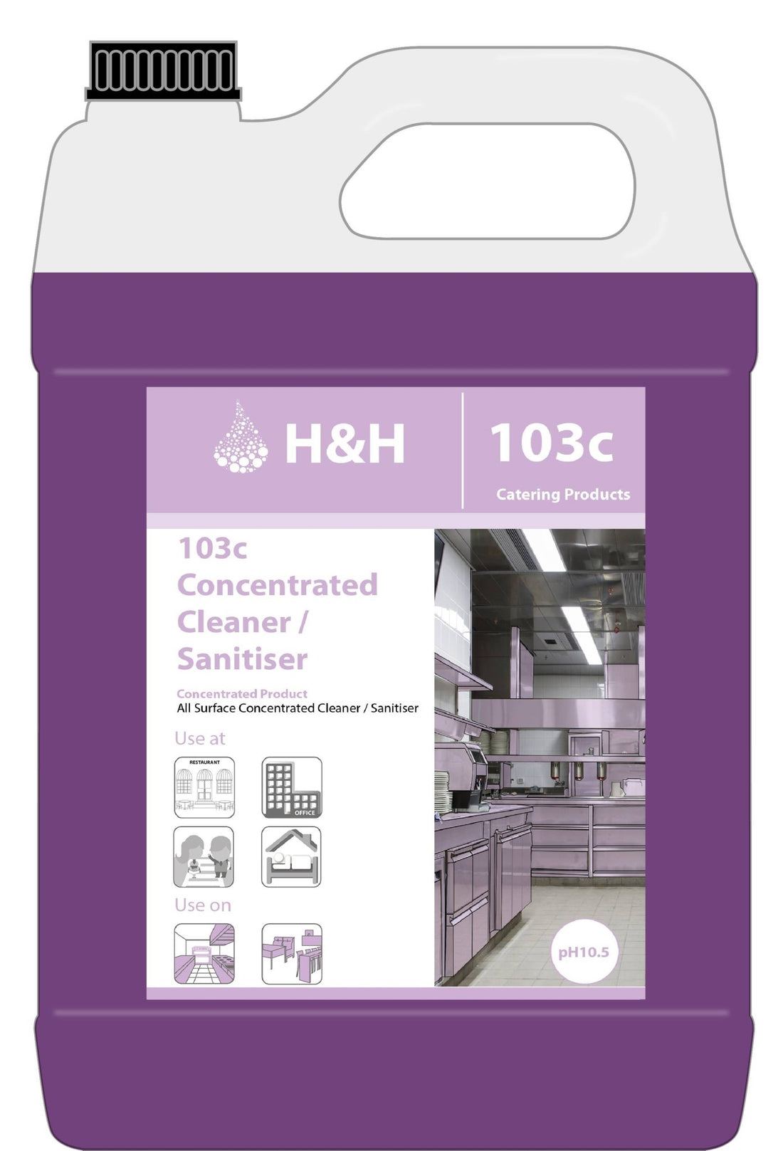 Innuscience - Innuscience H&H 103C Concentrated Cleaner Sanitiser 5 Litre - Life Cleaning & Hygiene Supplies - 33803