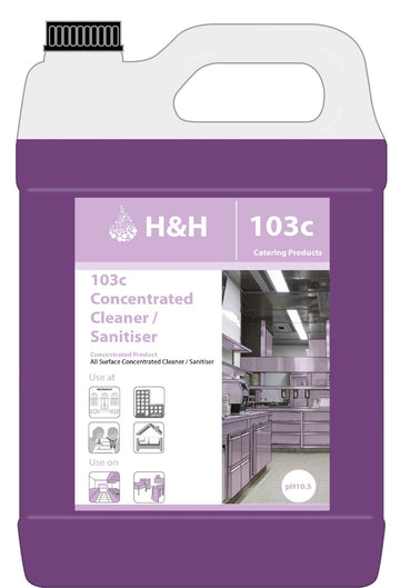 Innuscience - Innuscience H&H 103C Concentrated Cleaner Sanitiser 5 Litre - Life Cleaning & Hygiene Supplies - 33803