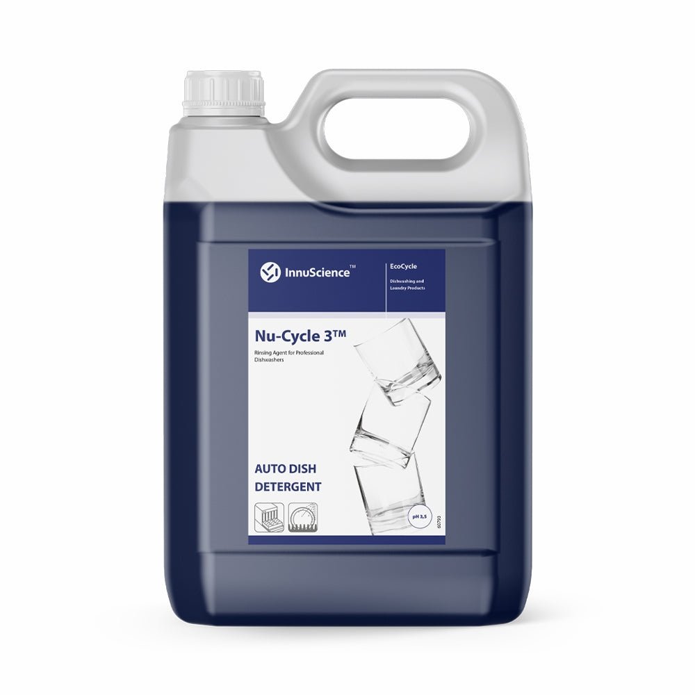 Innuscience - Innuscience Nu - Cycle 3 Rinsing Agent for Professional Dishwashers 5 Litre - Life Cleaning & Hygiene Supplies - 36875