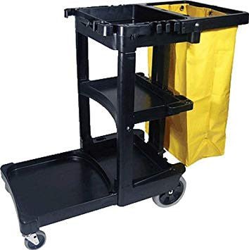 Life Cleaning & Hygiene Supplies - Janitorial Trolley with Waste Bag, Shelves & Tool Holder - Life Cleaning & Hygiene Supplies - CSPEC053377