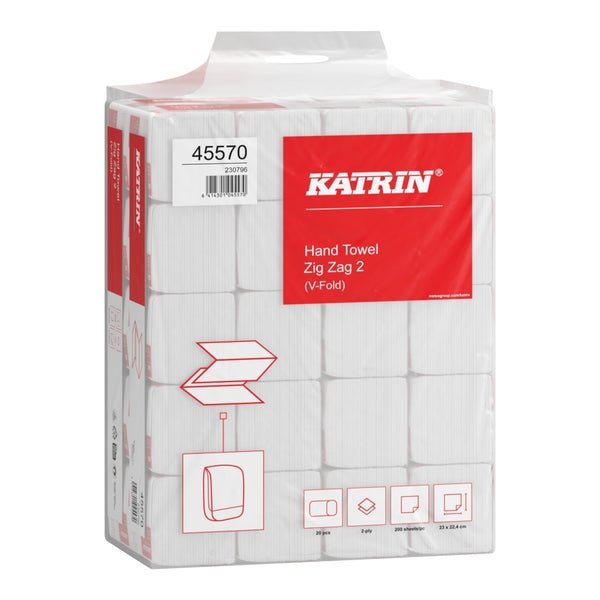 Katrin - Katrin Classic 2 Ply Zig - Zag V - Fold Hand Towels - Life Cleaning & Hygiene Supplies - 35298