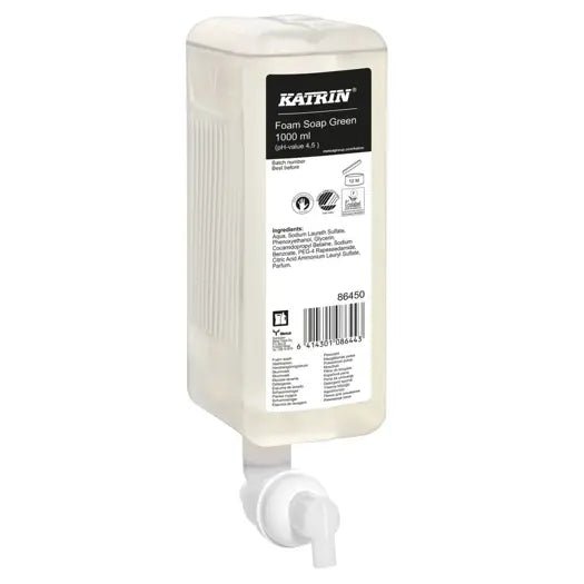 Katrin - Katrin Commercial Hand Wash Foam 1000 ml, Green - Life Cleaning & Hygiene Supplies - 86450