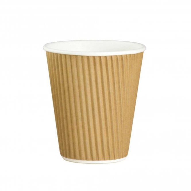 Life Cleaning & Hygiene Supplies - Kraft Ripple Cups 8oz Box of 500 - Life Cleaning & Hygiene Supplies - RIP08K